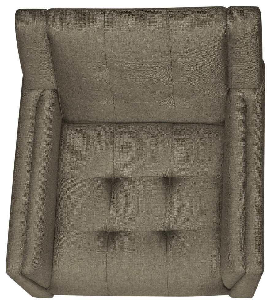 GDF Studio Evelyn Mid Century Modern Fabric Arm Chair, Mocha/Walnut