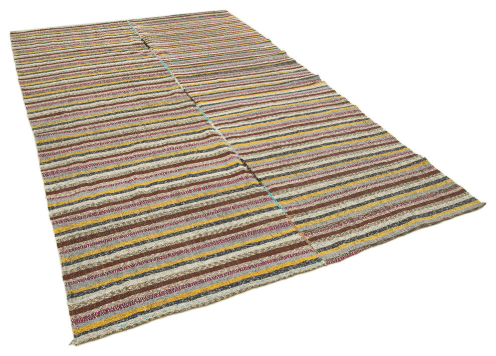 Rug N Carpet - Handmade Oriental 6' 4'' x 10' 0'' Unique Wool Kilim Rug
