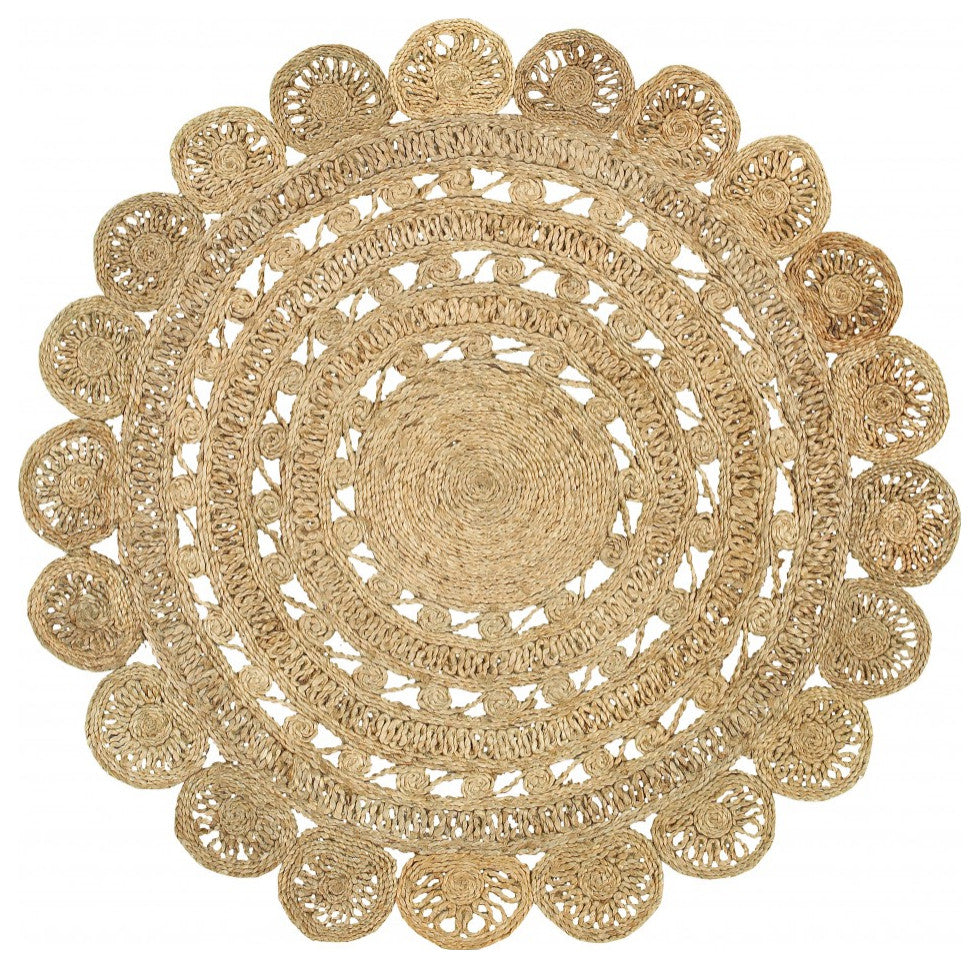 Sunshine Golden Natural Jute Area Rug