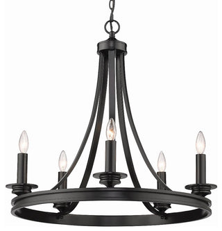 Chandelier 5 Light Steel in Variety of style - 26 Inches high by 27.5 Inches