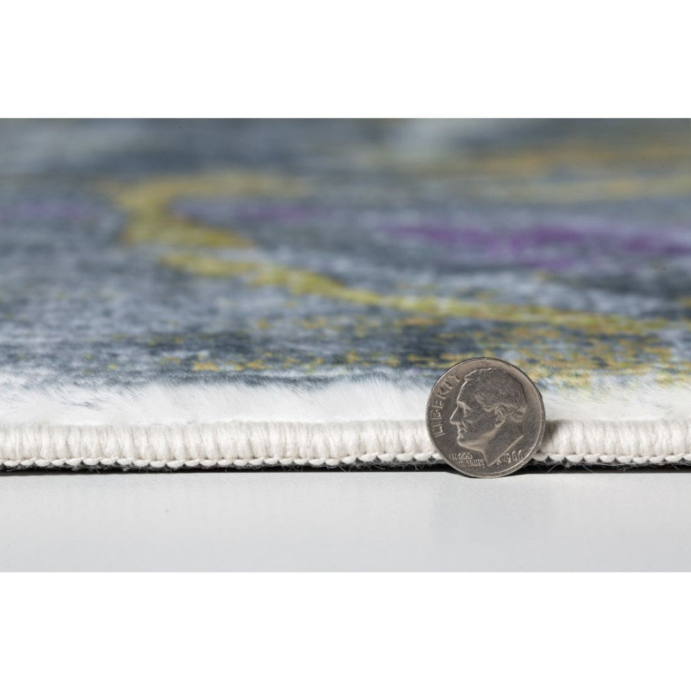 KAS Roxy 2808 Gray/Gold Visions Area Rug, 5'x7'6"