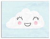 Happy Cloud In Blue Sky 14x11 Canvas Wall Art