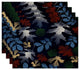 Watercolor Leaves Floral Print Placemat, Set of 4, Navy Blue