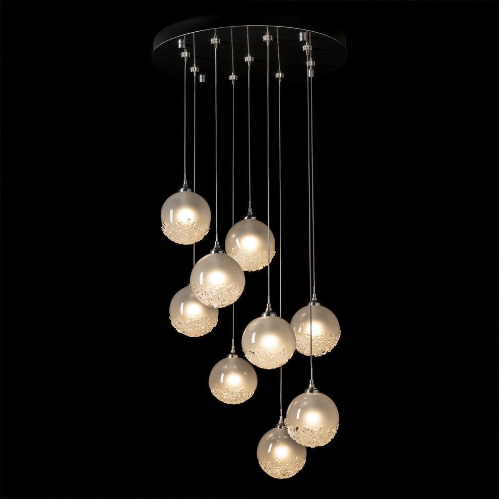 Fritz Globe 9-Light Pendant - Sterling - Frosted Glass - Standard