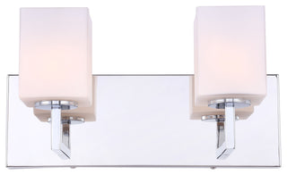 Woodbridge Candice Bath/Wall, 2-Light, 13.75"W, Opal Square Glass, Halogen
