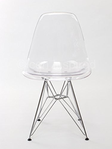 OCC Set of Two (2) Clear - Side Chair with Chromed Steel Legs