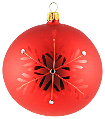 Large Red Snowflake Ball Ornament