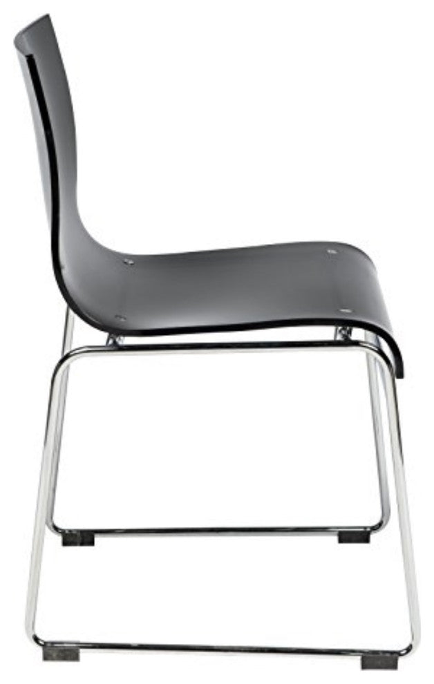 LeisureMod Lima Modern Acrylic Chair, Set of 2