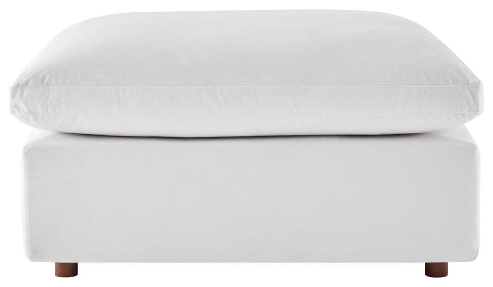 Accent Chair Ottoman, Velvet, White, Modern, Living Lounge Hotel Hospitality