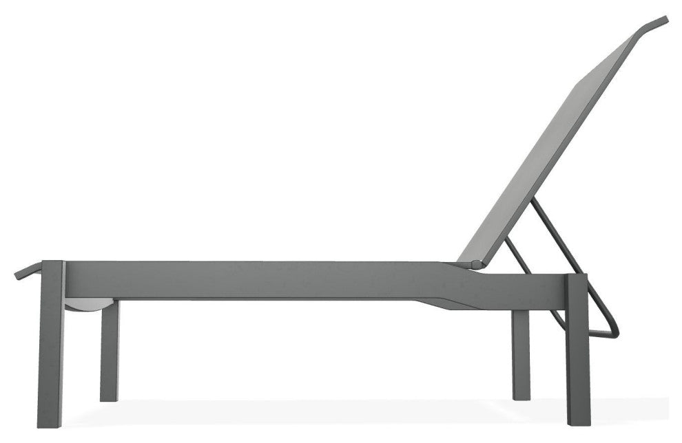 Leeward Sling Stackable Outdoor Chaise Lounge, Alloy/Graphite