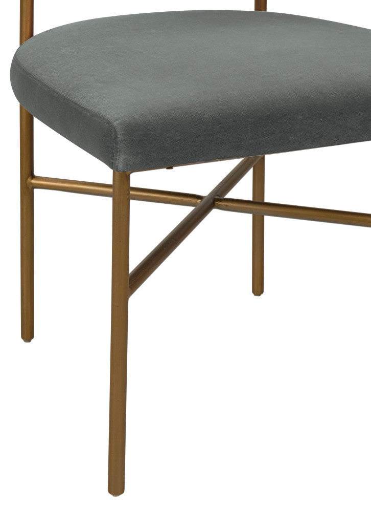 Kim Performance Velvet Chair in Grey