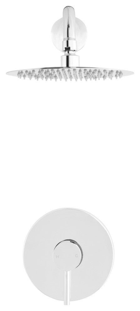 Ivy Single Handle 1 Spray 8" Wall Mounted Fixed Shower Head, Chrome