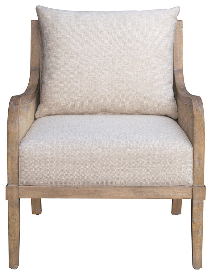 Martha Stewart Morgan Cane Accent Chair With Removable Back Cushion