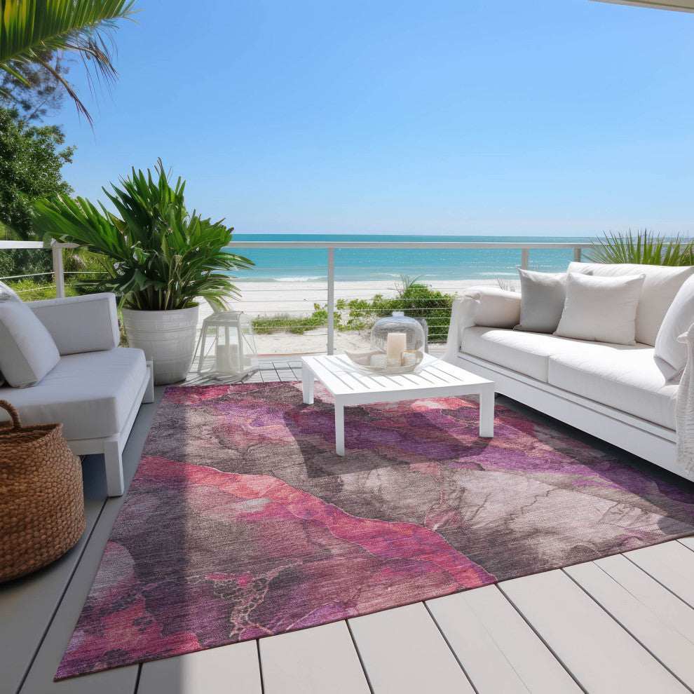 Machine Washable Indoor/Outdoor Chantille ACN1864 Blush 8' x 10' Rug
