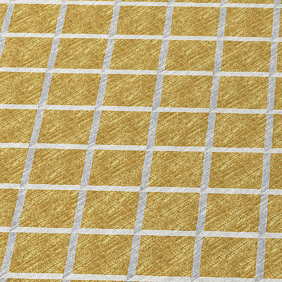 Indoor/Outdoor York YO1 Gold Machine Washable 8' x 10' Rug