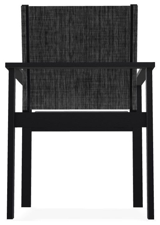 Tribeca Sling Outdoor Stackable Armchair, Augustine Shadow/Black
