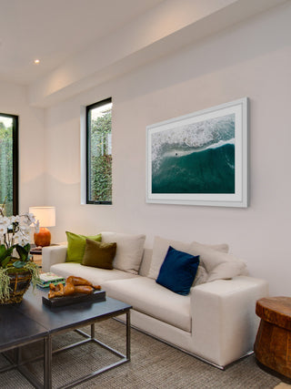 "Catch That Wave" Framed Print by Karolis Janulis