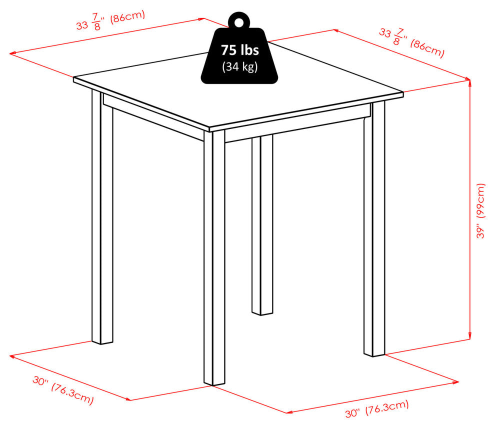 Parkland 3-Piece High Table With 29" Ladder Back Stool