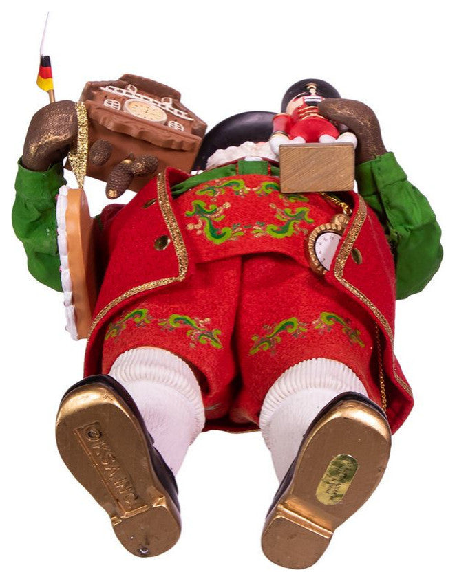 Kurt Adler 11" Fabrich Musical German Santa