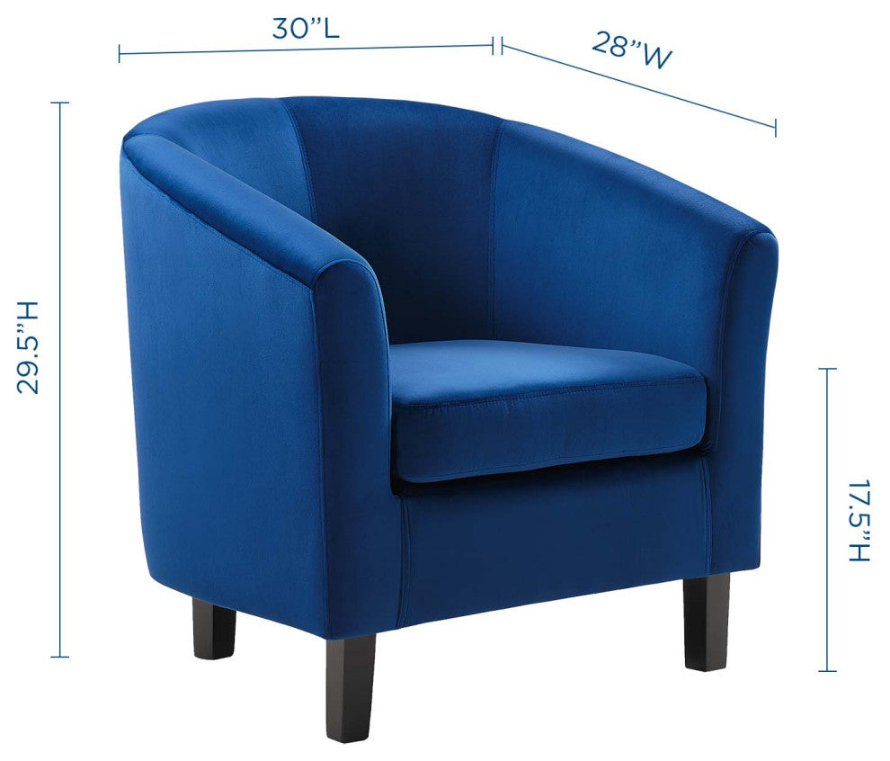 Armchair Accent Chair, Velvet, Blue Navy, Modern, Living Lounge Hospitality