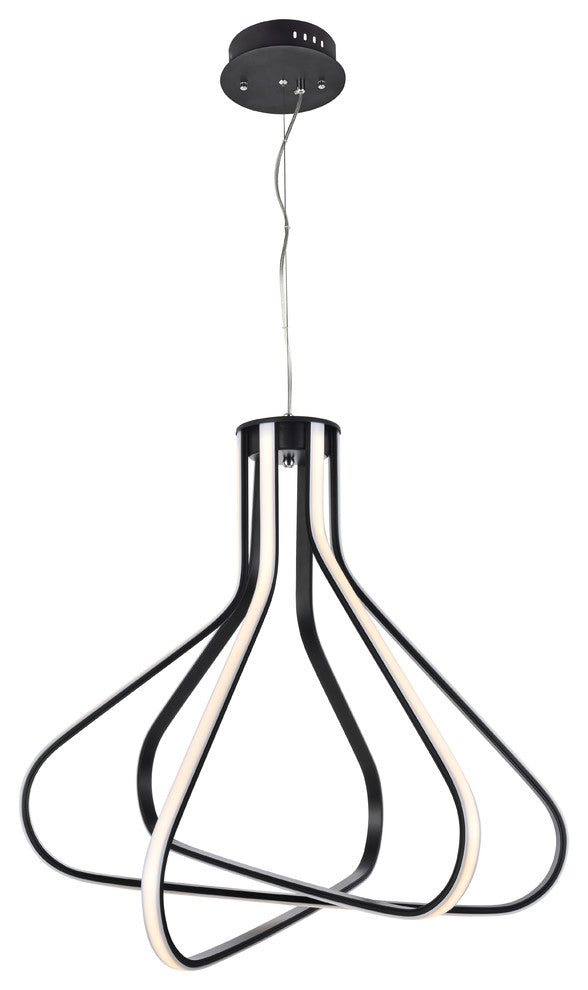 Black Finish 3-Light Pendant