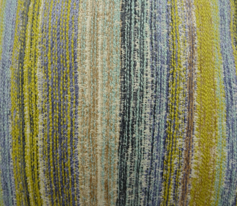 Clear Shore Blue Mustard and Lavender Handmade Luxury Pillow, 12"x20"