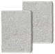 Linum Home Turkish Cotton Monica 2-Piece Embellished Washcloth Set, Light Gray