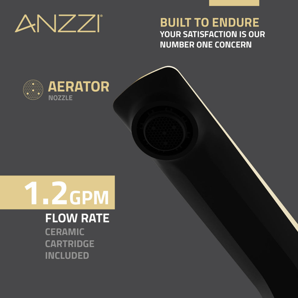 2-Handle 3-Hole Widespread Bathroom Faucet, Matte Black Brushed Gold