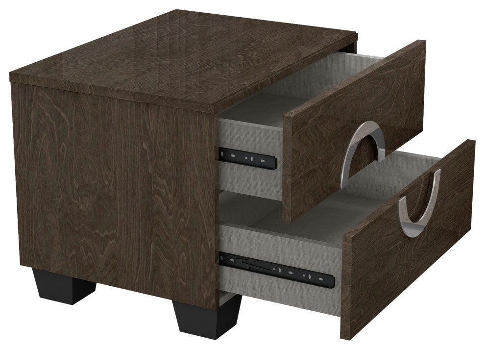 Sofia Wood Nightstand in High Gloss