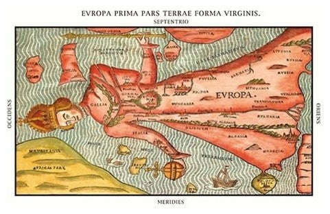 Europa Prima Pars - Gallery Wrapped Canvas Art 28" x 42"