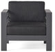 Crested Bay Indoor/Outdoor Aluminum Club Chair, Gray/Dark Gray, Fabric Cushion