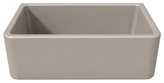 LaToscana Reversible, Fluted/Smooth Fireclay Sink, Silver Flax, 30"