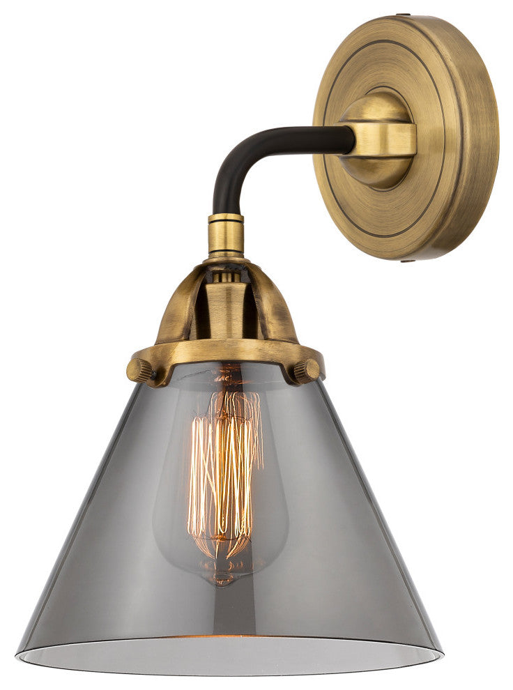 Large Cone Sconce, Black Antique Brass, Plated Smoke, Plated Smoke