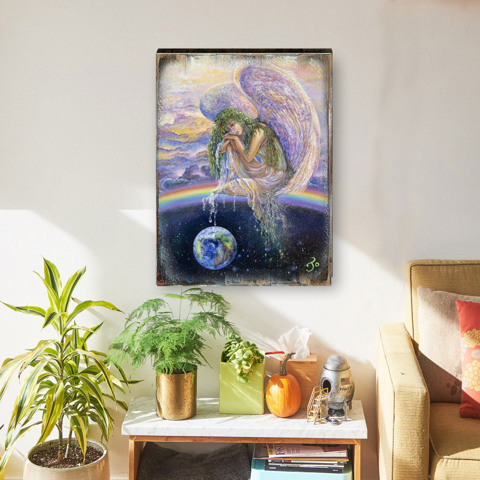 Weep of the World Wall and Table Top Wooden Decor, 18x12