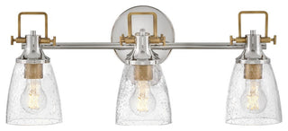 Hinkley Easton 24" Three Light Bath Vanity, Polished Nickel + Heritage Brass