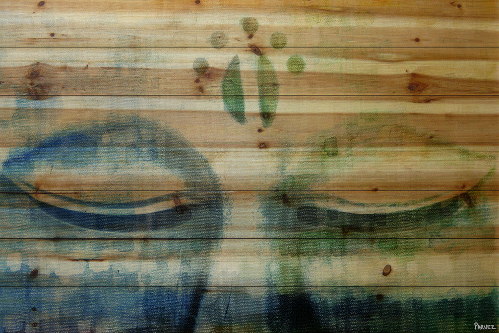 "Meditation" UV Ink Print on Natural Pine Wood, 60"x40"