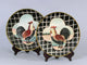 Rooster Plates and Plate Stands, Set of 2