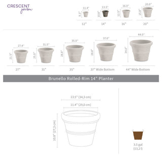 Brunello Planter, Rust, 14"