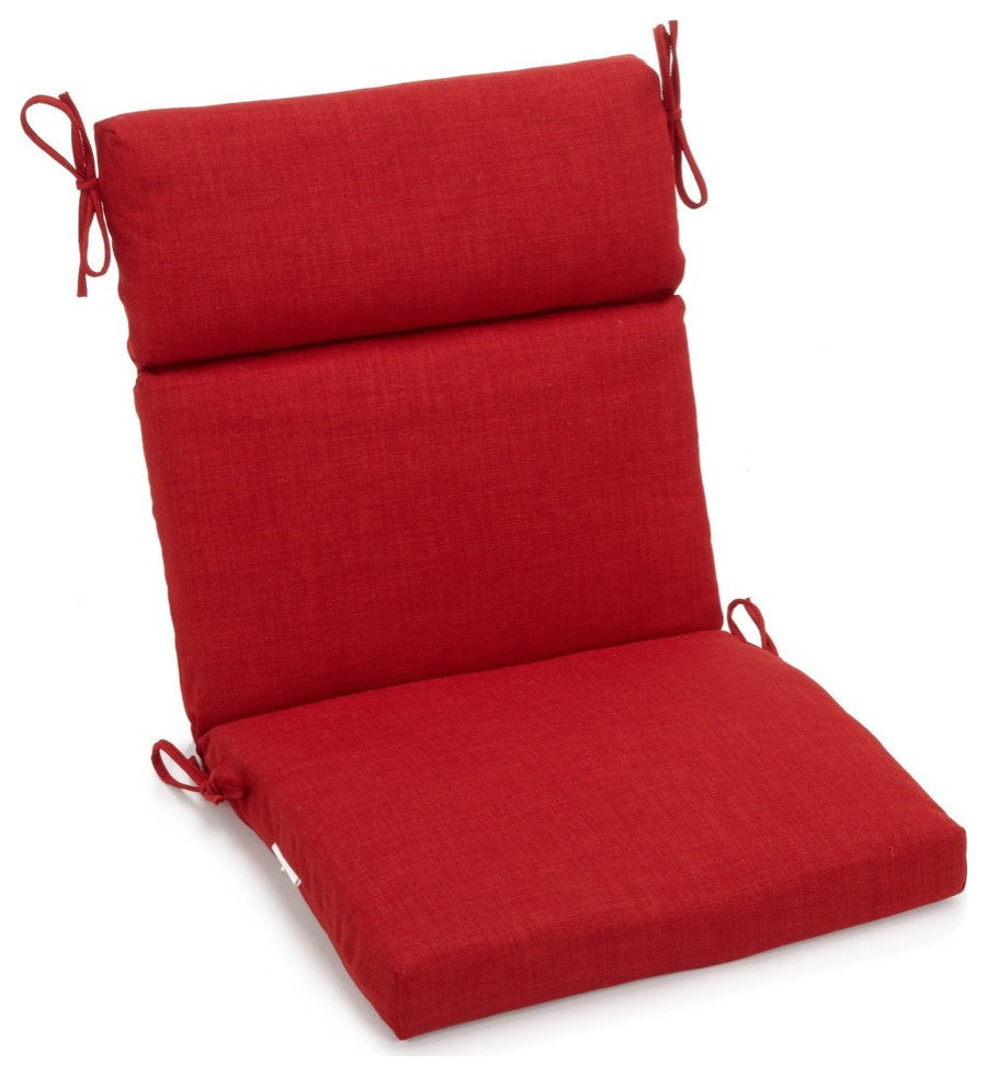 22"x45" Spun Polyester Outdoor Squared Seat/Back Chair Cushion, Papprika