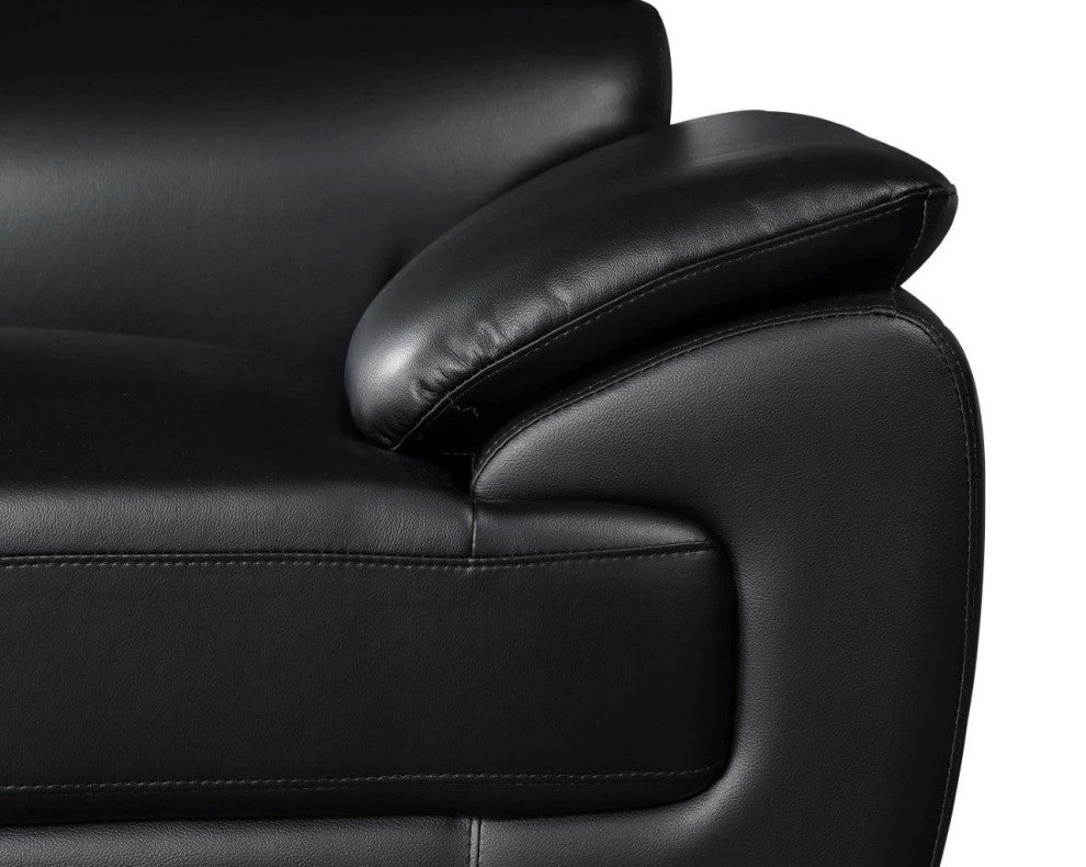 Nestore Premium Genuine Leather Match Sofa Black
