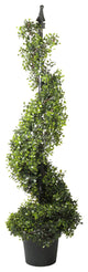36" Single Spiral Shaped Decorative Artificial Potted Topiary Shrub