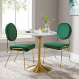 Lippa 28" Round Dining Table, Gold White