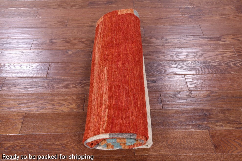 Reversible Kilim Flat Weave Wool On Wool Rug 8' 6" X 11' 2" - Q12602
