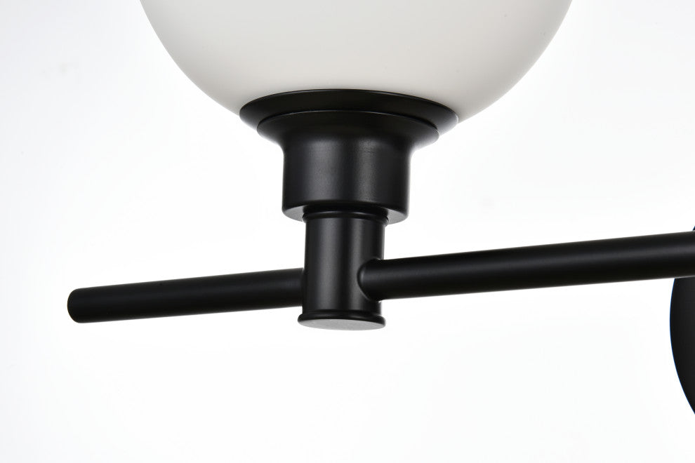 3 Light Black And Frosted White Bath Sconce
