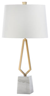 Metal Table Lamp With Marble Base