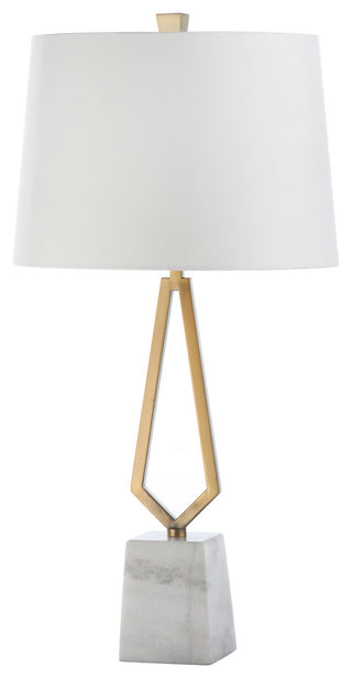 Metal Table Lamp With Marble Base