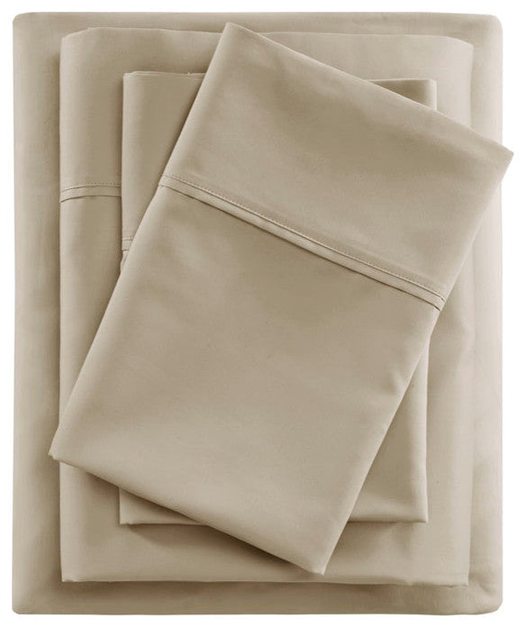 Beautyrest 600 Thread Count Cooling 4-Piece Sheet Set, Khaki, Queen