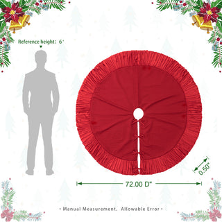 72"D Velvet Ruffled Christmas Tree Skirt