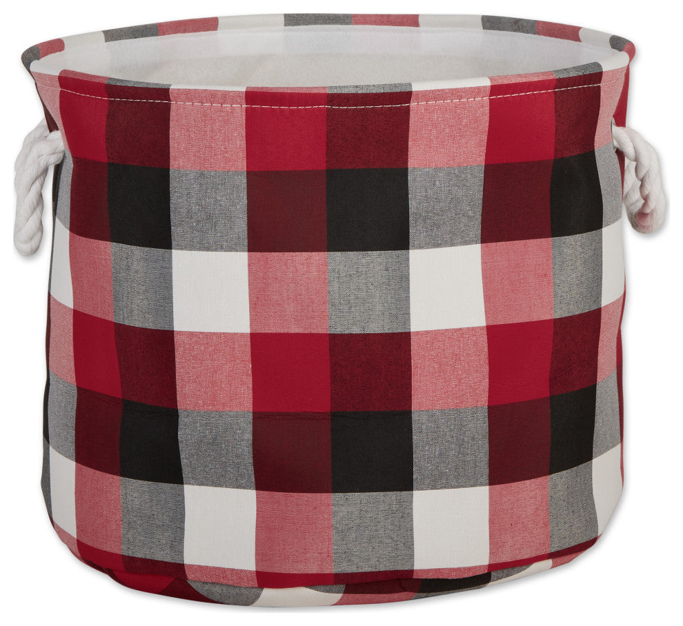 DII Polyester Bin Tri Color Cardinal Red Round Large 15"x16"x16"