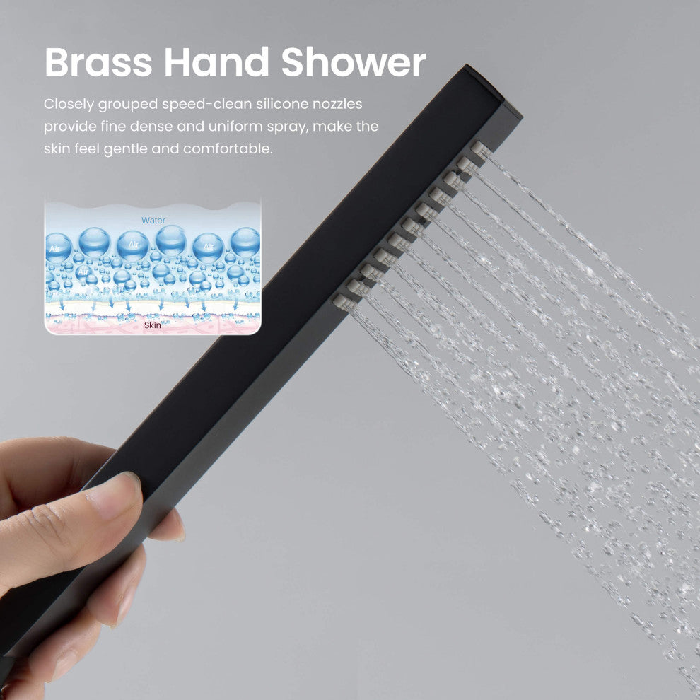 Cube 2 Function Thermostatic Shower System, Rough, Valve, Matte Black